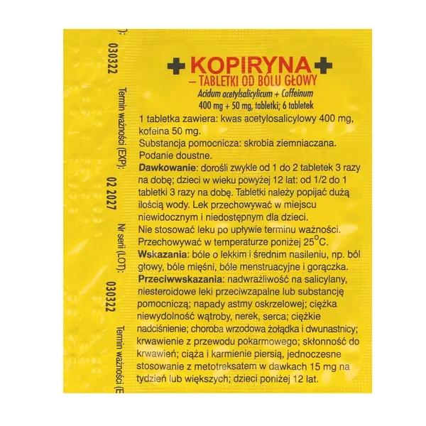 Kopiryna - tabletki od bólu głowy