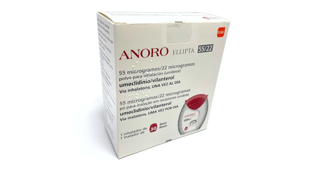 ANORO ELLIPTA 55 MCG/22 MCG PROSZEK DO INHALACJI (JEDNODAWKOWY)
