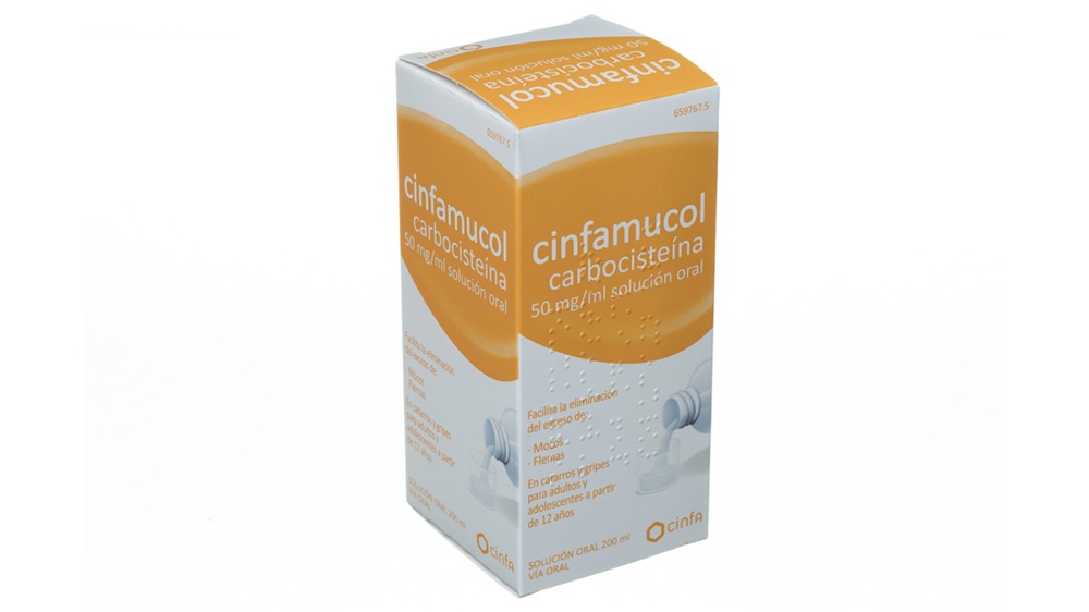 CINFAMUCOL CARBOCYSTEINA 50 mg/ml ROZTÓR DOUSTNY