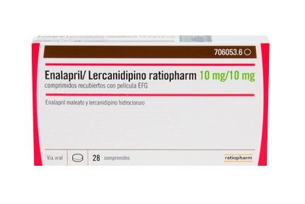 ЕНАЛАПРИЛ/ЛЕРКАНИДИПІН РАТІОФАРМ 20 мг/10 мг ТАБЛЕТКИ, ПОКРИТІ ПЛІВКОВОЮ ОБОЛОНКОЮ