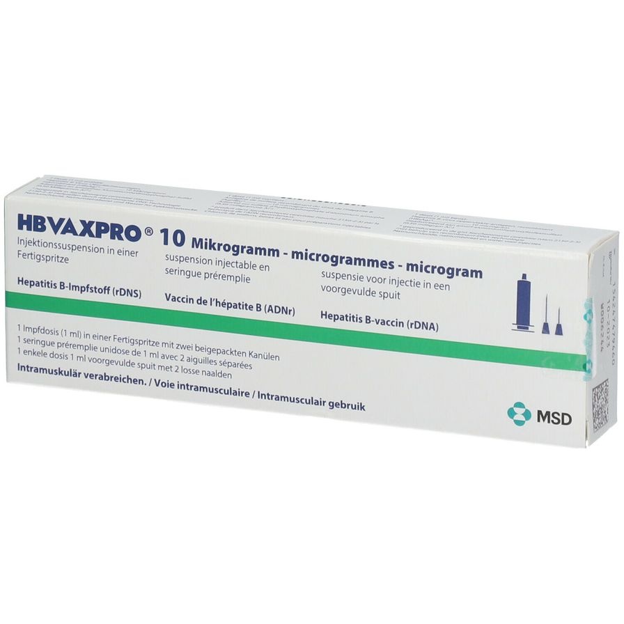 HBVAXPRO 10 мікрограмів ІН'ЄКЦІЙНА СУСПЕНЗІЯ