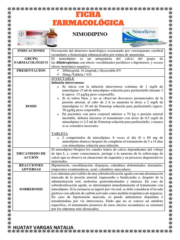 Нимодипин Алтан 0,2 мг/мл Раствор для инфузий