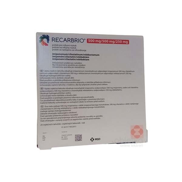 RECARBRIO 500 mg/500 mg/250 mg PROSZEK DO PRZYGOTOWANIA ROZTWORU DO WLEWU