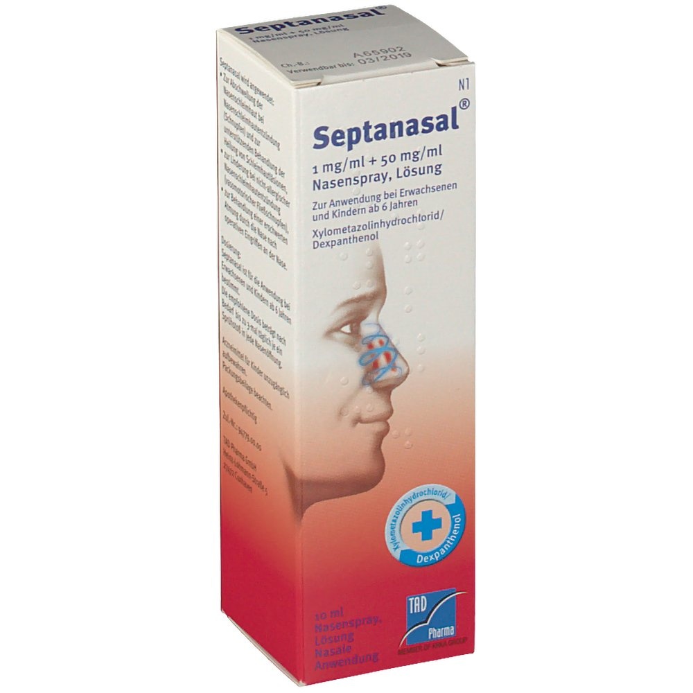 SEPTANASAL 1 mg/ml + 50 mg/ml ROZTÓR DO APLIKACJI DONOSOWEJ